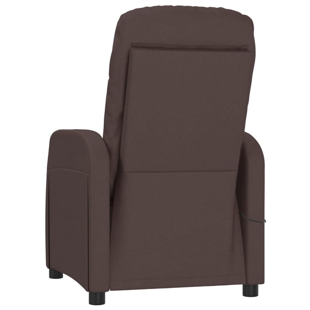 vidaXL Massage Chair Dark Brown Fabric