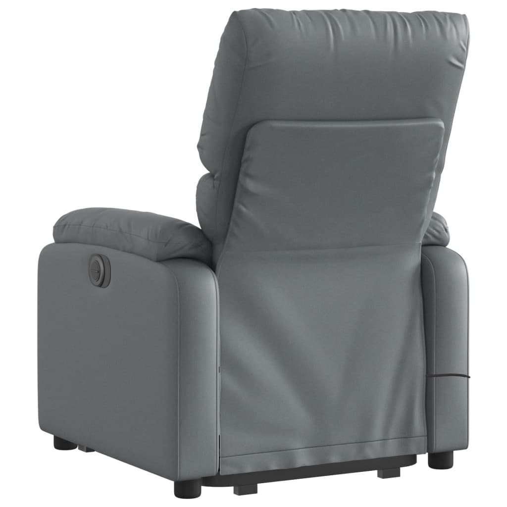 vidaXL Electric Stand up Massage Recliner Chair Gray Faux Leather