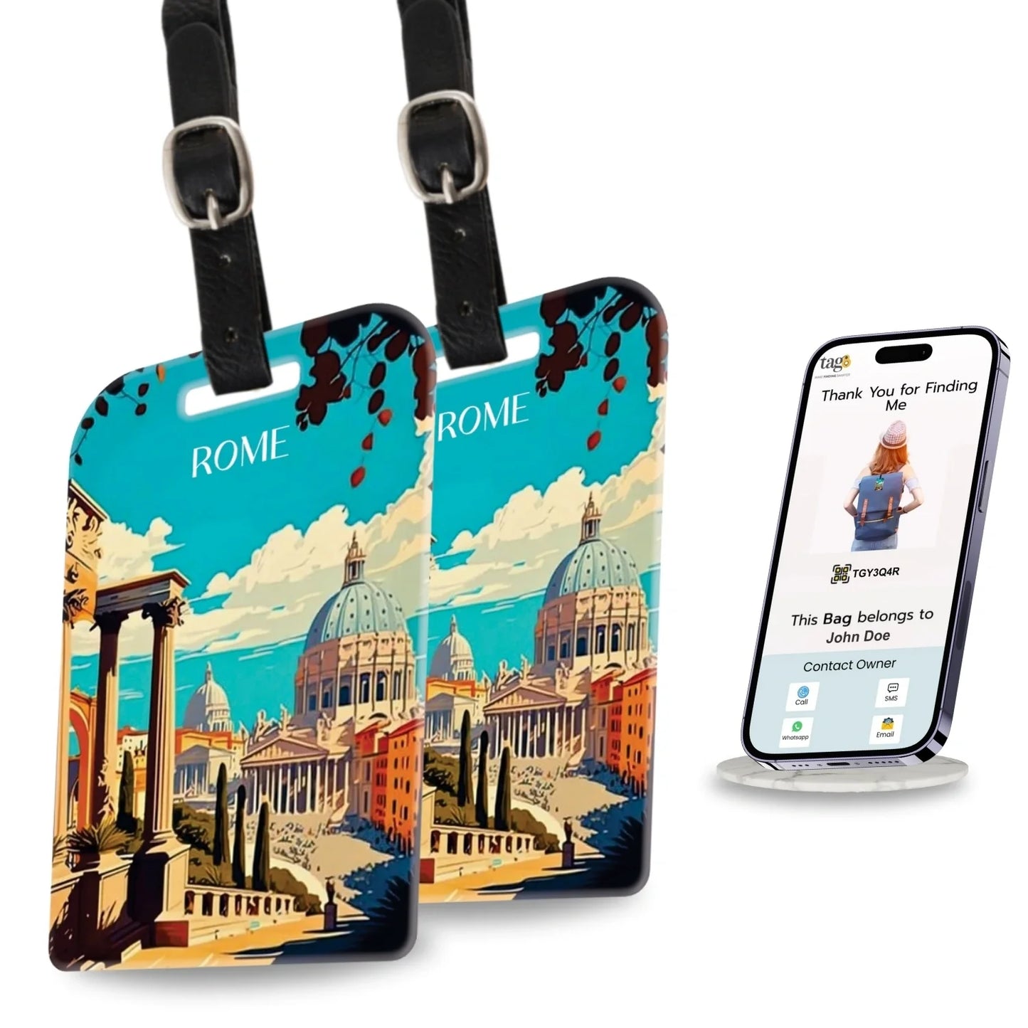 Smart Bag Security Tag - Rome [Pack 2]